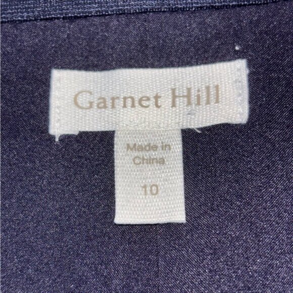 Garnet Hill Women’s Size 10 Navy Blue Blazer Button Front Pockets Back Split - Picture 3 of 8